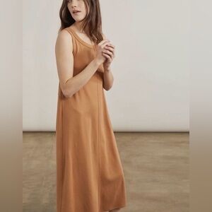 ELIZABETH AND JAMES Long Camel Sleeveless Dress Minimalist A-line Size S